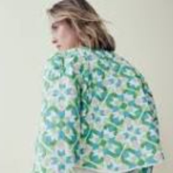NWT MELISSA NEPTON Women's Rosalyn Soft Green Patchwork Jacket Size M - Picture 2 of 5